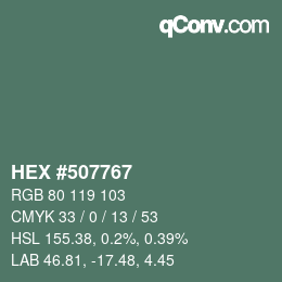 Color code: HEX #507767 | qconv.com