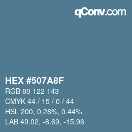 Color code: HEX #507A8F | qconv.com