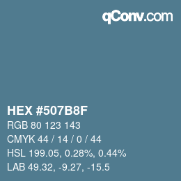 Color code: HEX #507B8F | qconv.com