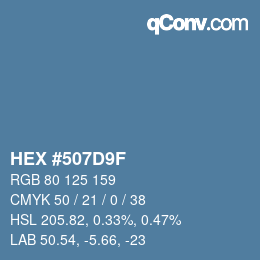 Color code: HEX #507D9F | qconv.com