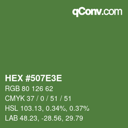 Color code: HEX #507E3E | qconv.com