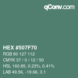 Código de color: HEX #507F70 | qconv.com