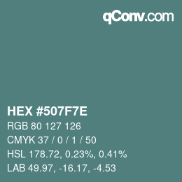 Color code: HEX #507F7E | qconv.com