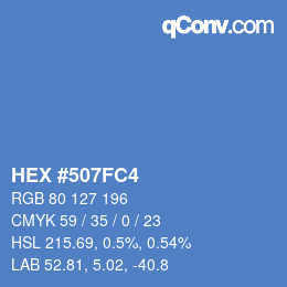 颜色代码: HEX #507FC4 | qconv.com