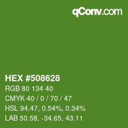 Farbcode: HEX #508628 | qconv.com