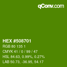 カラーコード: HEX #508701 | qconv.com