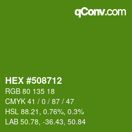 颜色代码: HEX #508712 | qconv.com