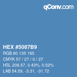 カラーコード: HEX #5087B9 | qconv.com