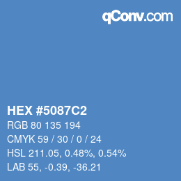 カラーコード: HEX #5087C2 | qconv.com