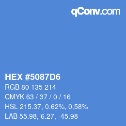 カラーコード: HEX #5087D6 | qconv.com