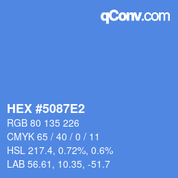 カラーコード: HEX #5087E2 | qconv.com