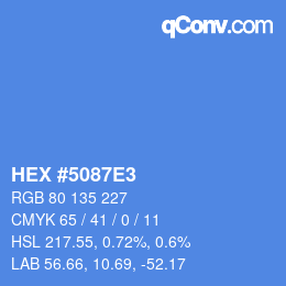 颜色代码: HEX #5087E3 | qconv.com