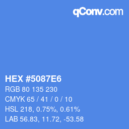 カラーコード: HEX #5087E6 | qconv.com