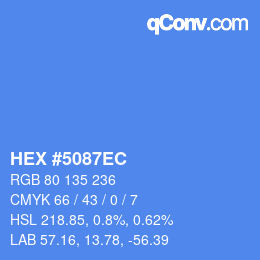 カラーコード: HEX #5087EC | qconv.com