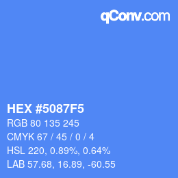 カラーコード: HEX #5087F5 | qconv.com
