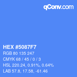 颜色代码: HEX #5087F7 | qconv.com