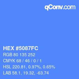颜色代码: HEX #5087FC | qconv.com