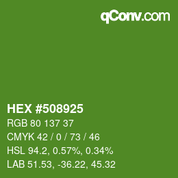 カラーコード: HEX #508925 | qconv.com