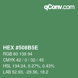 Farbcode: HEX #508B5E | qconv.com