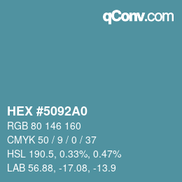 颜色代码: HEX #5092A0 | qconv.com