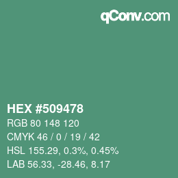 颜色代码: HEX #509478 | qconv.com