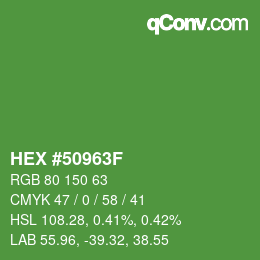 Color code: HEX #50963F | qconv.com