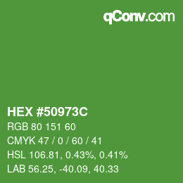 Color code: HEX #50973C | qconv.com