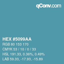 Farbcode: HEX #5099AA | qconv.com