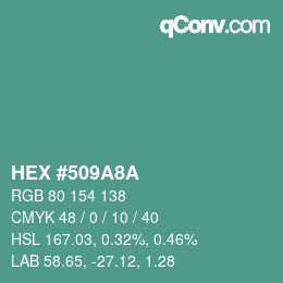 Color code: HEX #509A8A | qconv.com