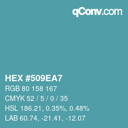颜色代码: HEX #509EA7 | qconv.com