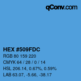 Color code: HEX #509FDC | qconv.com
