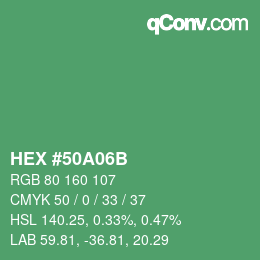 Farbcode: HEX #50A06B | qconv.com