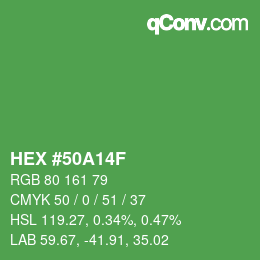 Farbcode: HEX #50A14F | qconv.com