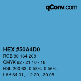 颜色代码: HEX #50A4D0 | qconv.com