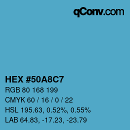 カラーコード: HEX #50A8C7 | qconv.com