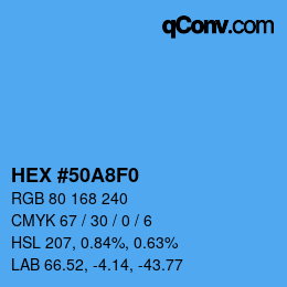 Color code: HEX #50A8F0 | qconv.com