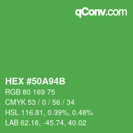 Color code: HEX #50A94B | qconv.com