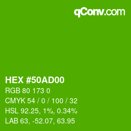 Color code: HEX #50AD00 | qconv.com