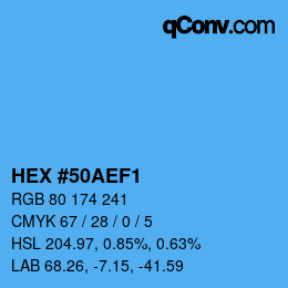 Color code: HEX #50AEF1 | qconv.com