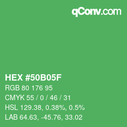 Color code: HEX #50B05F | qconv.com