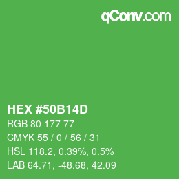 Color code: HEX #50B14D | qconv.com