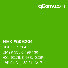 Color code: HEX #50B204 | qconv.com