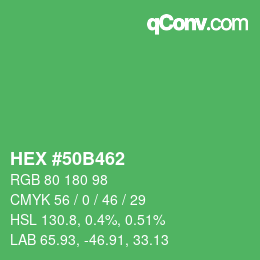 Color code: HEX #50B462 | qconv.com