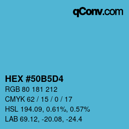 Color code: HEX #50B5D4 | qconv.com