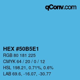 Color code: HEX #50B5E1 | qconv.com