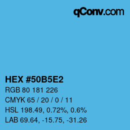 Farbcode: HEX #50B5E2 | qconv.com