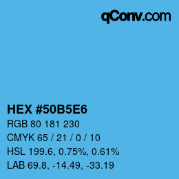 Color code: HEX #50B5E6 | qconv.com