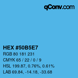 Color code: HEX #50B5E7 | qconv.com