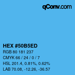 Color code: HEX #50B5ED | qconv.com