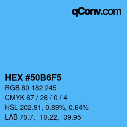 Color code: HEX #50B6F5 | qconv.com